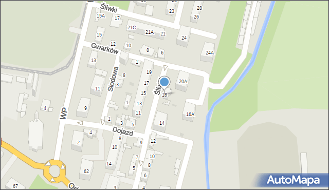 Sosnowiec, Śliwki, 18, mapa Sosnowca