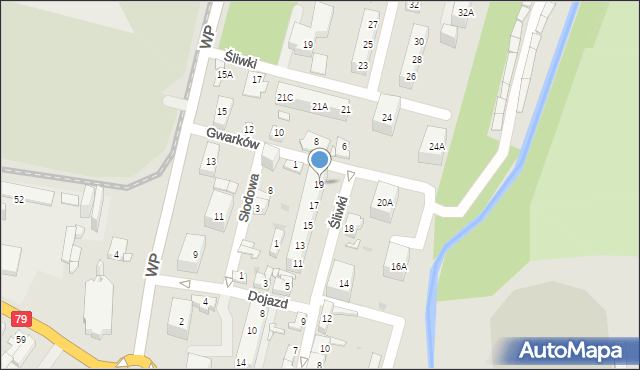 Sosnowiec, Śliwki, 19, mapa Sosnowca