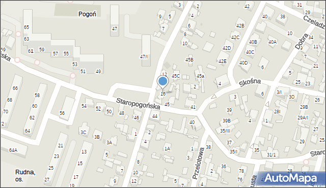 Sosnowiec, Słona, 16, mapa Sosnowca