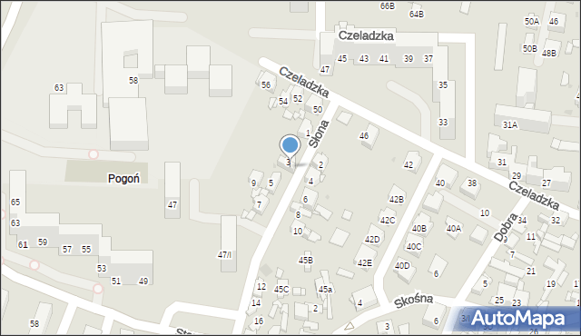 Sosnowiec, Słona, 3A, mapa Sosnowca