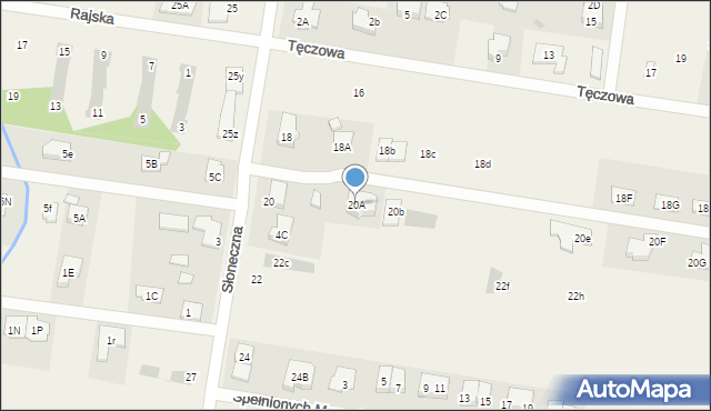Stanisławów Pierwszy, Słoneczna, 20A, mapa Stanisławów Pierwszy