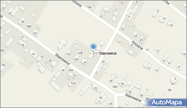 Stanowice, Słonecznikowa, 3, mapa Stanowice