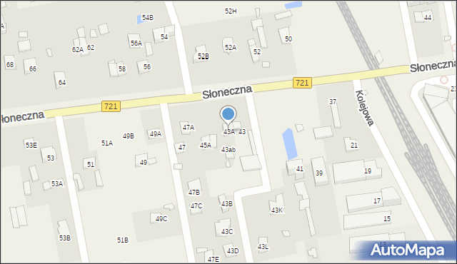 Stara Iwiczna, Słoneczna, 43A, mapa Stara Iwiczna