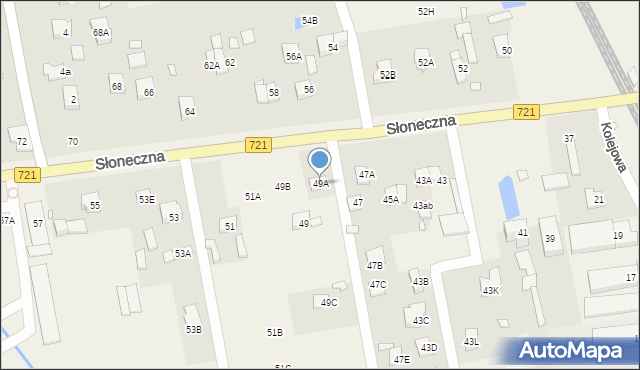 Stara Iwiczna, Słoneczna, 49A, mapa Stara Iwiczna