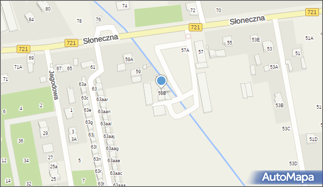 Stara Iwiczna, Słoneczna, 59B, mapa Stara Iwiczna