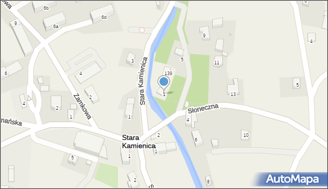 Stara Kamienica, Słoneczna, 1, mapa Stara Kamienica