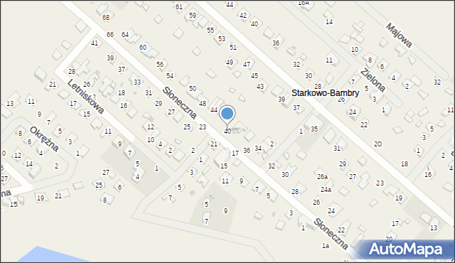 Starkowo, Słoneczna, 40, mapa Starkowo