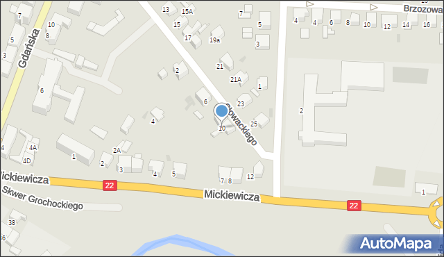 Starogard Gdański, Słowackiego Juliusza, 10, mapa Starogard Gdański