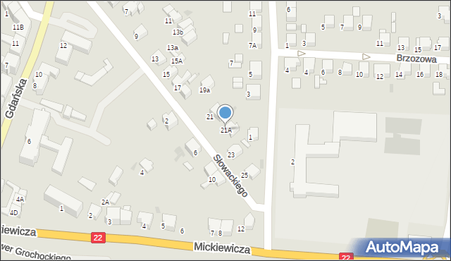 Starogard Gdański, Słowackiego Juliusza, 21A, mapa Starogard Gdański