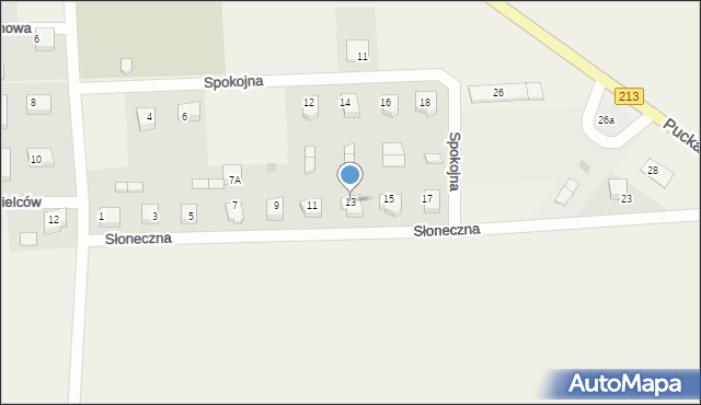 Starzyno, Słoneczna, 13, mapa Starzyno