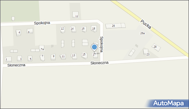 Starzyno, Słoneczna, 17, mapa Starzyno