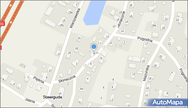 Stawiguda, Słoneczna, 5, mapa Stawiguda