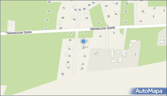 Strachów, Słoneczne Górki, 19, mapa Strachów