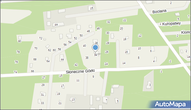 Strachów, Słoneczne Górki, 34, mapa Strachów