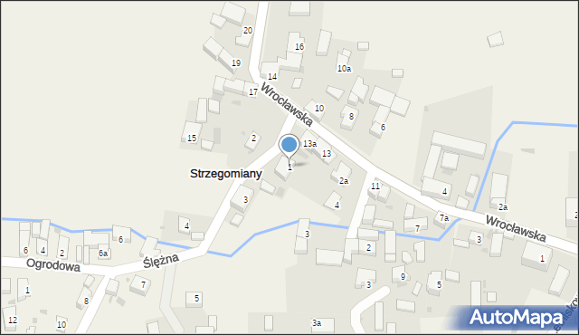 Strzegomiany, Ślężna, 1, mapa Strzegomiany