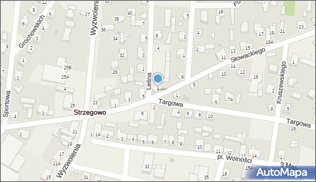Strzegowo, Słowackiego Juliusza, 7, mapa Strzegowo