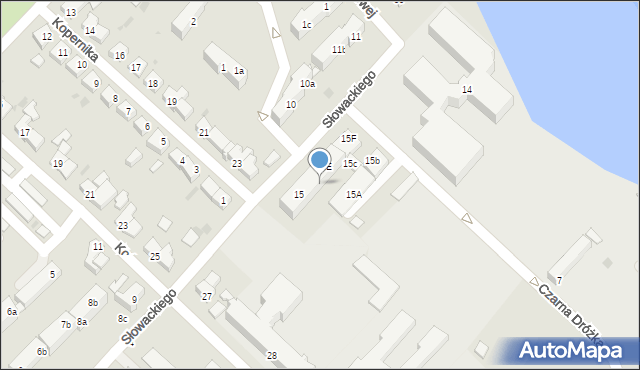 Strzelce Krajeńskie, Słowackiego Juliusza, 15a-c, mapa Strzelce Krajeńskie
