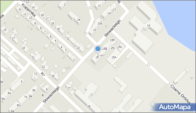 Strzelce Krajeńskie, Słowackiego Juliusza, 15F, mapa Strzelce Krajeńskie