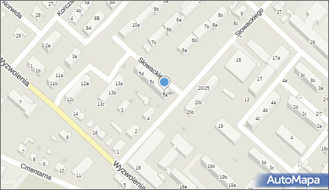 Strzelce Krajeńskie, Słowackiego Juliusza, 5a, mapa Strzelce Krajeńskie