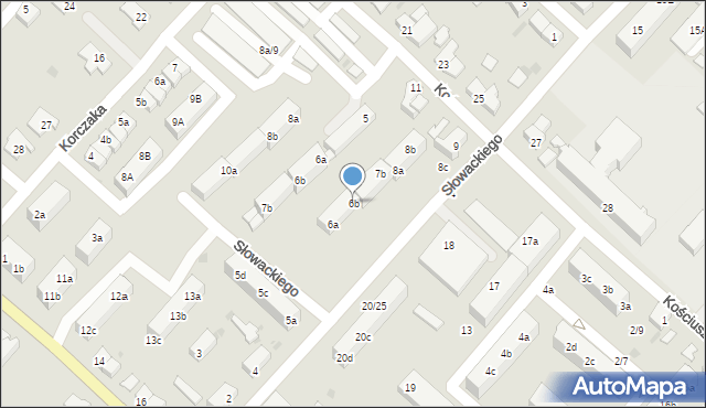 Strzelce Krajeńskie, Słowackiego Juliusza, 6b, mapa Strzelce Krajeńskie