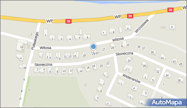 Strzelin, Słoneczna, 23, mapa Strzelin