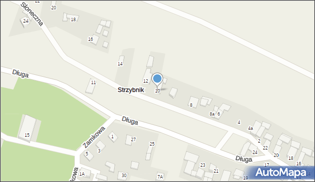 Strzybnik, Słoneczna, 10, mapa Strzybnik