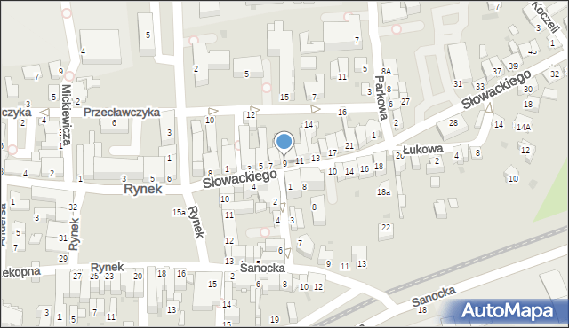 Strzyżów, Słowackiego Juliusza, 9, mapa Strzyżów