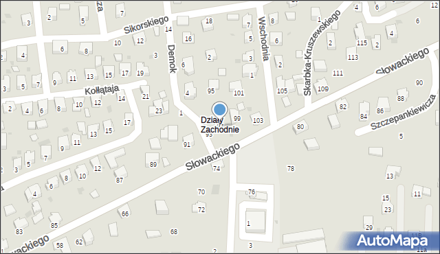 Strzyżów, Słowackiego Juliusza, 97, mapa Strzyżów