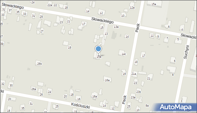 Suchedniów, Słowackiego Juliusza, 15a, mapa Suchedniów