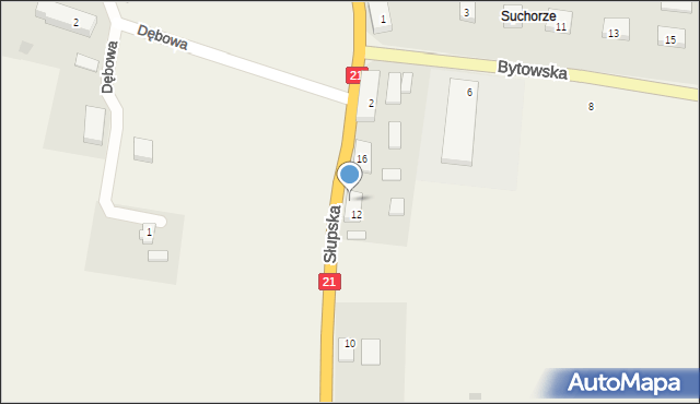 Suchorze, Słupska, 14, mapa Suchorze