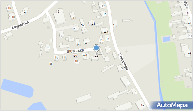 Sulęcin, Ślusarska, 12, mapa Sulęcin