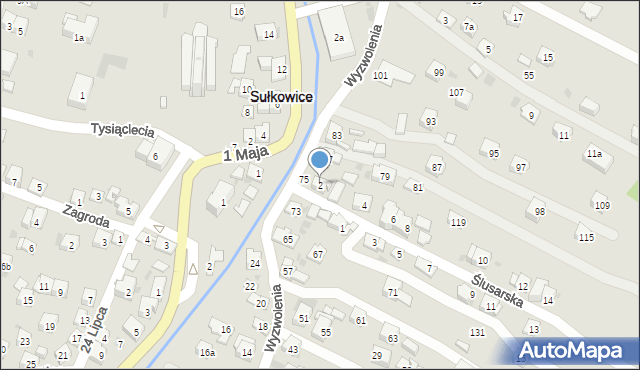 Sułkowice, Ślusarska, 2, mapa Sułkowice
