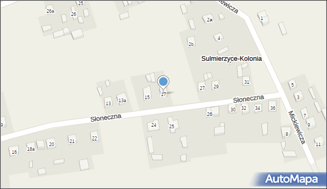 Sulmierzyce, Słoneczna, 17, mapa Sulmierzyce