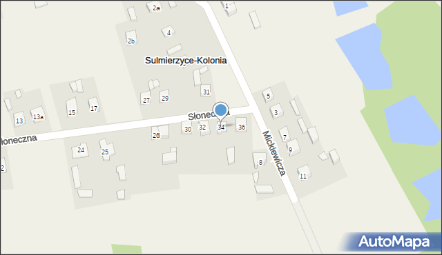 Sulmierzyce, Słoneczna, 34, mapa Sulmierzyce