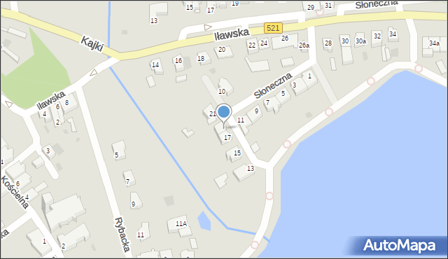 Susz, Słoneczna, 19, mapa Susz