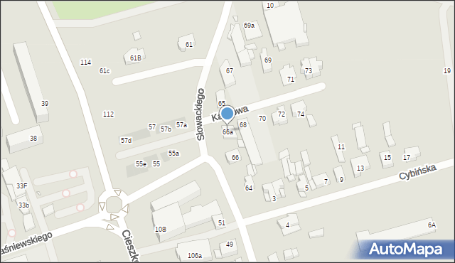 Swarzędz, Słowackiego Juliusza, 66a, mapa Swarzędz