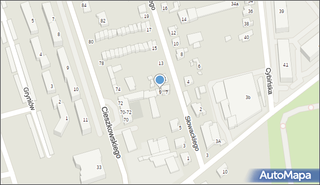 Swarzędz, Słowackiego Juliusza, 9, mapa Swarzędz