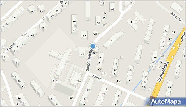 Świdnica, Słobódzkiego Mieczysława Kozara, 24A, mapa Świdnicy