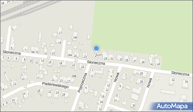 Świebodzin, Słoneczna, 27, mapa Świebodzin