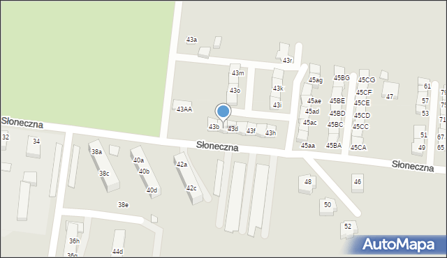 Świebodzin, Słoneczna, 43c, mapa Świebodzin