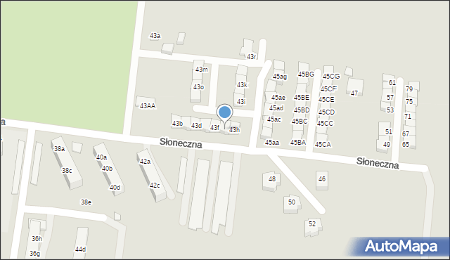 Świebodzin, Słoneczna, 43g, mapa Świebodzin