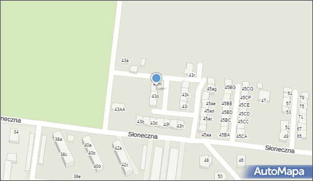 Świebodzin, Słoneczna, 43n, mapa Świebodzin