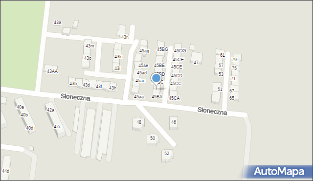 Świebodzin, Słoneczna, 45BB, mapa Świebodzin