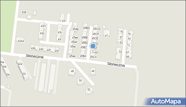 Świebodzin, Słoneczna, 45CB, mapa Świebodzin