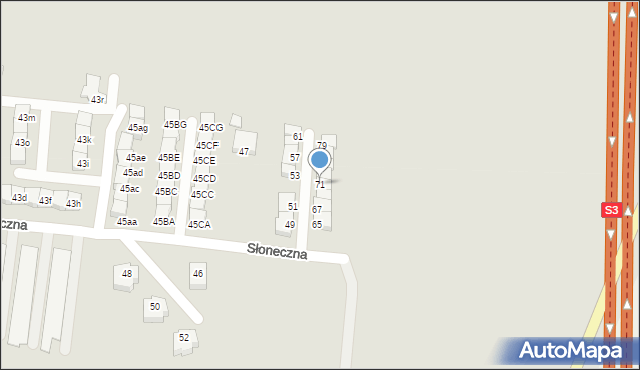 Świebodzin, Słoneczna, 71, mapa Świebodzin