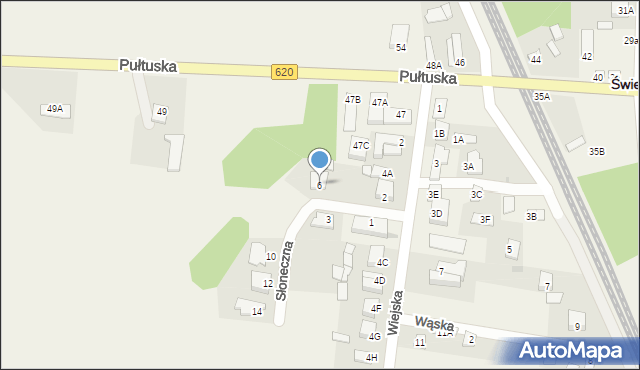 Świercze, Słoneczna, 6, mapa Świercze