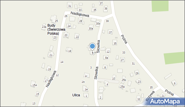 Świerzowa Polska, Słowika, 5, mapa Świerzowa Polska