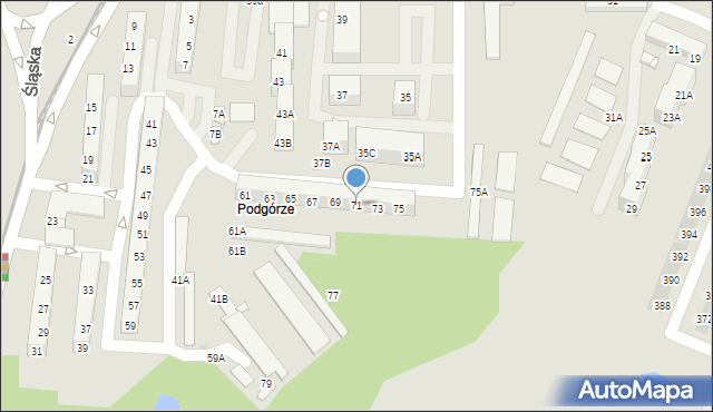 Świętochłowice, Śląska, 71, mapa Świętochłowice