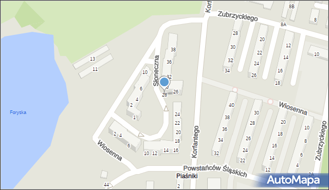 Świętochłowice, Słoneczna, 28, mapa Świętochłowice