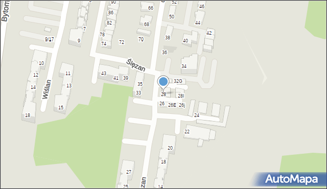 Świętochłowice, Ślęzan, 28, mapa Świętochłowice